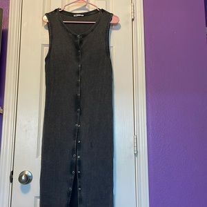 Zara grey denim button down dress